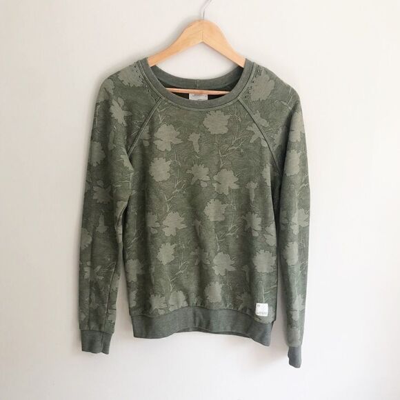 Maaji Sleek French Terry Crewneck Sweatshirt Olive Green Size Small - Picture 3 of 9